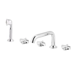 TIMES - 5 hole chromed brass bathtub set with hand shower - Tap by RVB