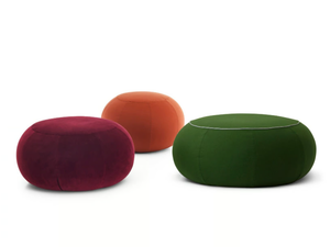 GEO - Round fabric pouf with removable lining - Pouf by Saba Italia