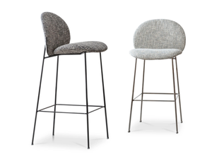 OLA - High fabric stool with back - Stool by Saba Italia