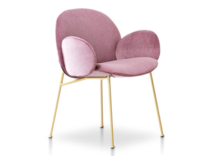 OLA - Upholstered fabric chair with armrests - Chair by Saba Italia