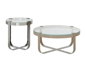 RING - Round glass and iron coffee table - Coffee table by Saba Italia