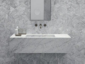 STILETTO - Wall-mounted rectangular marble washbasin - Washbasin by Salvatori