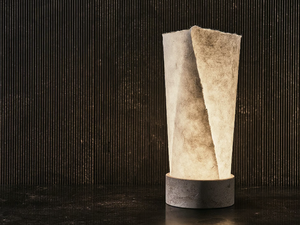TEO - Rice paper and stone table lamp - Table lamp by Salvatori