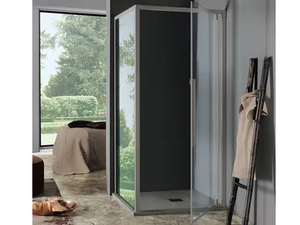ACRUX - Rectangular shower cabin with hinged door - Door by Samo