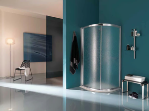 AMERICA - Corner semicircular shower cabin with tray - Shower by Samo