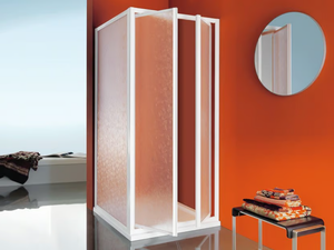 CIAO - Corner shower cabin with tray with hinged door - Styling by Samo
