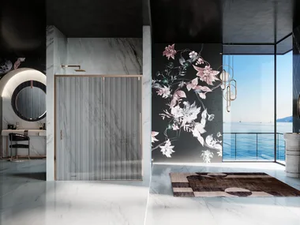 DUOMO - Niche tempered glass shower cabin with sliding door - Door by Samo