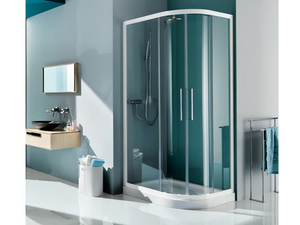 EUROPA - Rectangular shower cabin with sliding door - Door by Samo