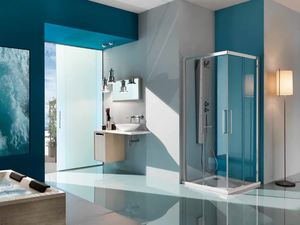 EUROPA SP - Corner shower cabin with sliding door - Door by Samo