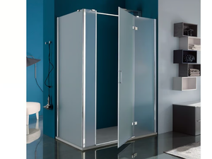 GRAND POLARIS - Rectangular shower cabin with hinged door - Door by Samo