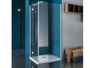 GRAND POLARIS - Rectangular shower cabin with hinged door - Door by Samo