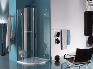 GRAND POLARIS - Semicircular shower cabin with hinged door - Door by Samo