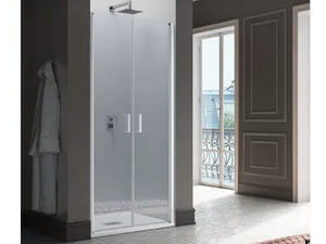 POLARIS - Niche tempered glass shower cabin with hinged door - Door by Samo
