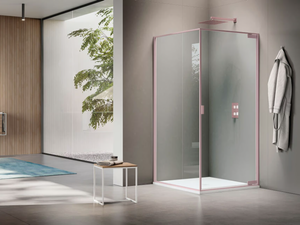 PYXIS - Pivoting hinged door only for corner with fixed wall - Door by Samo