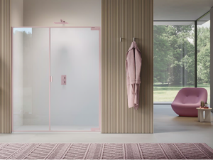 PYXIS - Pivoting hinged door with fixed wall in line only for niche - Door by Samo