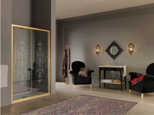VILLA BORGHESE - Niche tempered glass shower cabin with hinged door - Door by Samo