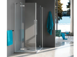 ZENITH - Corner tempered glass shower cabin with hinged door - Door by Samo