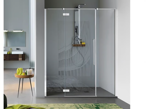 ZENITH - Niche tempered glass shower cabin with hinged door - Door by Samo