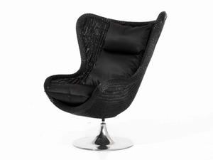 ALDEBARAN - Upholstered woven wicker garden armchair - Armchair by Samuele Mazza Outdoor