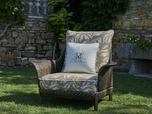 ARALIA - Fabric garden armchair with armrests - Armchair by Samuele Mazza Outdoor