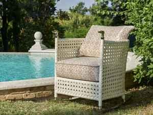 SHAULA - Rocking garden armchair with removable cover with armrests - Armchair by Samuele Mazza Outdoor