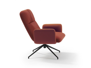 ELLE - Trestle-based fabric armchair with armrests - Armchair by Sancal