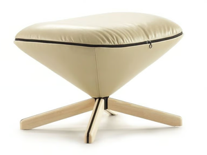 TORTUGA - With 4-spoke base leather footstool - Pouf by Sancal