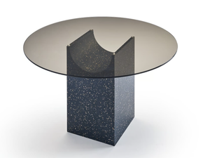 VESTIGE - Round glass table with iQ Surface base - Table by Sancal
