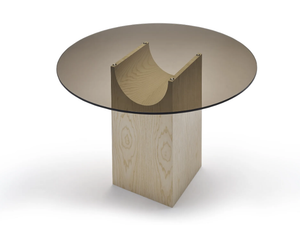 VESTIGE - Round wood and glass table - Table by Sancal