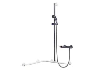 250-I - L-shaped steel grab bar with spray - Sanitary accessories by Saniline
