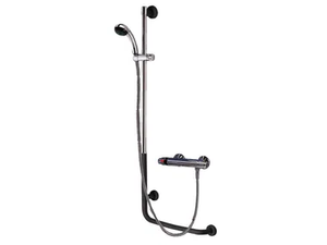 270-SF - L-shaped steel grab bar with spray - Sanitary accessories by Saniline