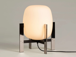 CESTA METÁLICA - LED Glass and Stainless Steel table lamp - Table lamp by Santa & Cole