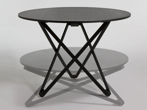SUBEYBAJA - Height-adjustable round oak coffee table - Coffee table by Santa & Cole
