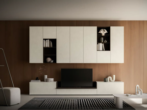 AKKA - Sectional wooden storage wall - Cabinet by Santalucia Mobili