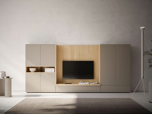 AKKA - Sectional wooden TV wall system - Cabinet by Santalucia Mobili