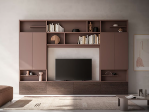 HND065 - Sectional wooden storage wall - Cabinet by Santalucia Mobili