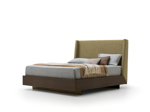 LIBECCIO - Wooden double bed with upholstered headboard - Bed frame by Santalucia Mobili