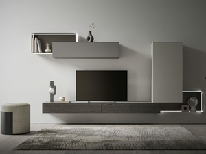LIQUID - Sectional wooden storage wall - Cabinet by Santalucia Mobili