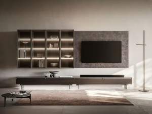LUXURY - Sectional wooden TV wall system - Cabinet by Santalucia Mobili