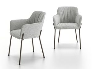 TURANDÒ - Upholstered fabric chair with armrests - Chair by Santalucia Mobili