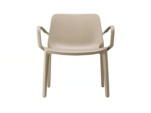 GINEVRA LOUNGE - Garden stackable technopolymer easy chair with armrests - Armchair by SCAB DESIGN