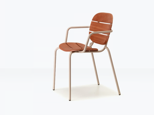 SI-SI WOOD - Steel and wood garden chair with armrests - Chair by SCAB DESIGN