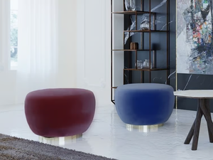 CLOUD - Upholstered round fabric pouf - Pouf by Scandal