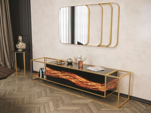 FLAVE - Sideboard in lacquered wood with metal structure - Cabinet by Scandal