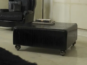 SOLITARIO - Square leather pouf - Pouf by Scandal