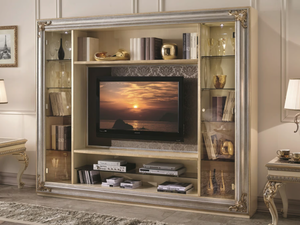 35TH ANNIVERSARY 2900 - Wood and glass TV cabinet with shelves - Cabinet by SCAPPINI & C