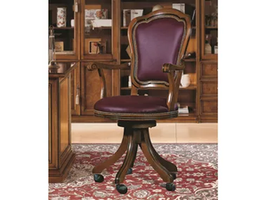 35TH ANNIVERSARY SE 0163/P - Swivel leather office chair with 5-Spoke base with armrests - Office Chair by SCAPPINI & C