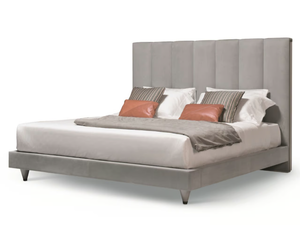 BOND N17 - Nabuk bed with upholstered headboard - Bed frame by SCAPPINI & C