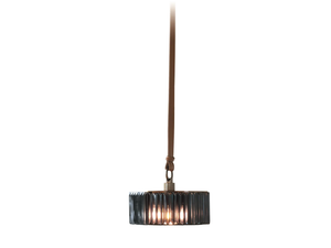 NEST NL55 - Tanned leather pendant lamp with crystals - Ceiling lamp by SCAPPINI & C