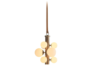 SEAGULL NL54 - Tanned leather and metal pendant lamp - Ceiling lamp by SCAPPINI & C